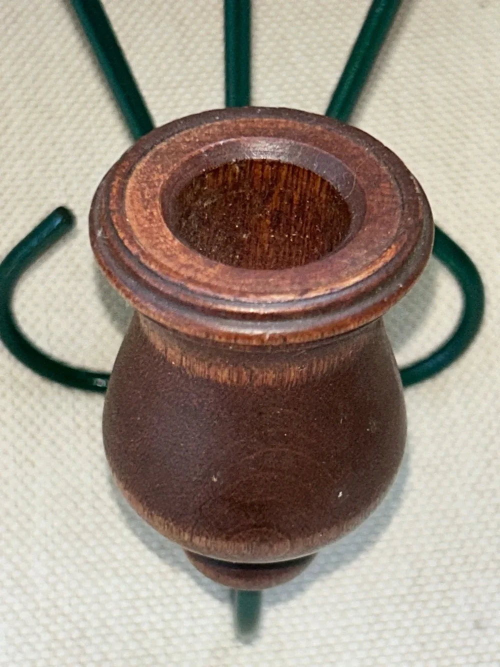 Vintage Style Green Metal & Wood Wall Candle Holders - Set of 2
